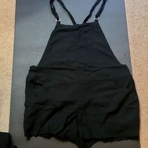 Black Overall Short Romper